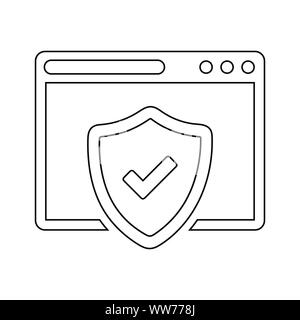 Gut organisiert und voll editierbar Browser Protection, Web Sicherheit Symbol für jede Verwendung wie Printmedien, Web, kommerzielle Nutzung oder jede Art von Design Projek Stock Vektor