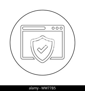 Gut organisiert und voll editierbar Browser Protection, Web Sicherheit Symbol für jede Verwendung wie Printmedien, Web, kommerzielle Nutzung oder jede Art von Design Projek Stock Vektor