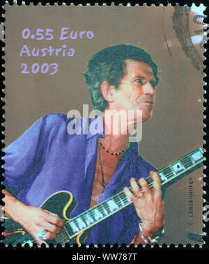 Keith Richards von den Rolling Stones auf Briefmarke Stockfoto