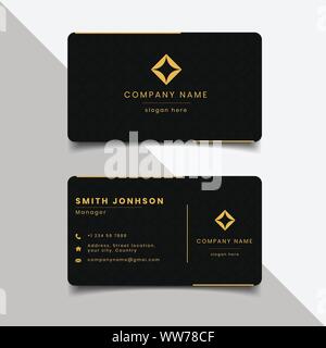 Moderne schwarze business card Template Design Vector Stock Vektor