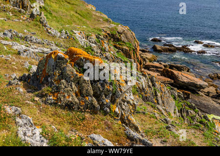 Frankreich, Bretagne, FinistÃ¨re Abteilung, kerfany-les-Pins, Felsen östlich von Kerfany, Ansicht von Sentier côté Stufe Stockfoto