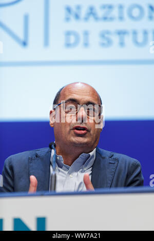 Bologna, Italien. 13 Sep, 2019. Nicola Zingaretti, Chef der Demokratischen Partei (Partito Democratico, PD) spricht während einer öffentlichen Veranstaltung am 13. September 2019 in Bologna, Italien. Credit: Massimiliano Donati/Alamy leben Nachrichten Stockfoto