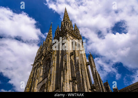 Frankreich, Bretagne, FinistÃ¨re Abteilung, Quimper, Kathedrale Saint Corentin von Quimper Stockfoto