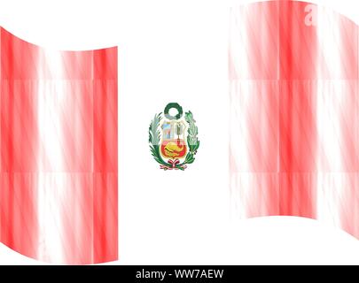 Peru Flagge, peruanische Flagge in den Farben Rot und Weiß Stockfoto