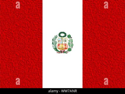 Peru Flagge, peruanische Flagge in den Farben Rot und Weiß Stockfoto