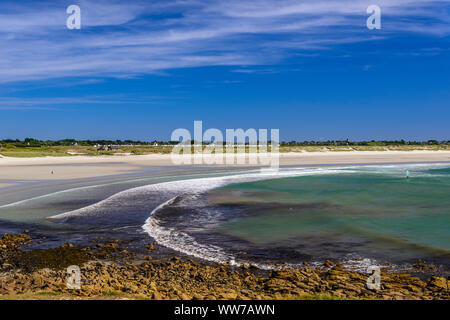 Frankreich, Bretagne, FinistÃ¨re Abteilung, Plomeur, Pointe de la Torche, Plage de Pors-Carn Strand Stockfoto