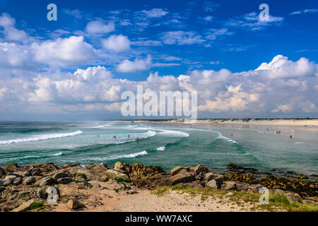 Frankreich, Bretagne, FinistÃ¨re Abteilung, Plomeur, Pointe de la Torche, Plage de Tronoen Strand Stockfoto