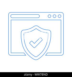 Gut organisiert und voll editierbar Browser Protection, Web Sicherheit Symbol für jede Verwendung wie Printmedien, Web, kommerzielle Nutzung oder jede Art von Design Projek Stock Vektor