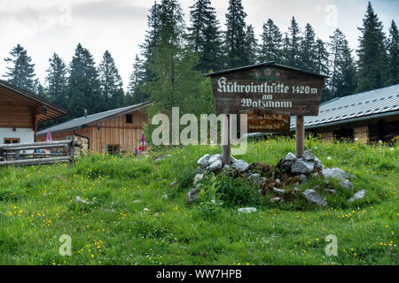 Deutschland, Bayern, Berchtesgadener Land, Berchtesgaden, KÃ¼hrointhÃ¼tte Stockfoto