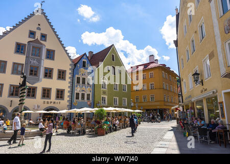 Deutschland, Bayern, Allgäu, FÃ¼ssen, Street Scene, in der Fußgängerzone von   FÃ¼ssen Stockfoto