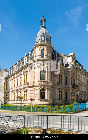 Deutschland, Bayern, Kulmbach, Ensemble, Wohnhaus, Kronacher Straße 1, Ecke Turm Stockfoto