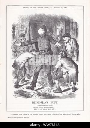 Buchen Sie Platte/Drucken von 'Jack the Ripper oder die Geheimnisse des East End' von Alexander Kelly. "Blind-Man's Buff" (wie von der Polizei spielte) Punch. Stockfoto