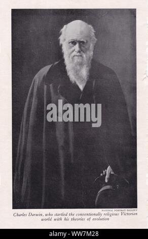 Buchen Sie Platte/Drucken von "Charles Darwin" englischen Naturforscher, Geologe und Biologe. Wissenschaft der Evolution. 1809 - 1882. Stockfoto