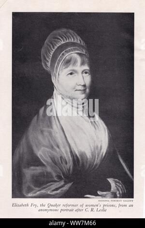 Buchen Sie Platte/Drucken von 'Elizabeth Fry". Betsy Braten. Englisch Gefängnis Reformer, Sozialreformer. Quaker und Christian Philanthrop, 'Engel der Gefängnisse. Stockfoto