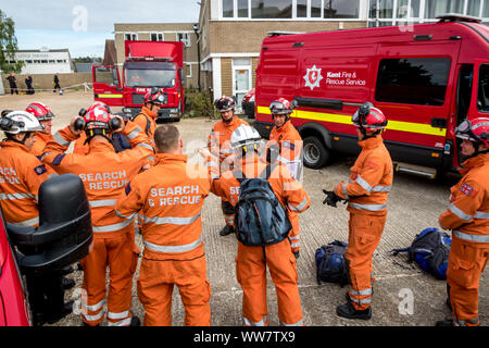 Lewes, Sussex, UK. 13 Sep, 2019. Sussex und Kent Feuerwehr und Rettungsdienste gemeinsame Ausbildung Übung in Lewes: Kredit. Credit: Alan Fraser/Alamy leben Nachrichten Stockfoto