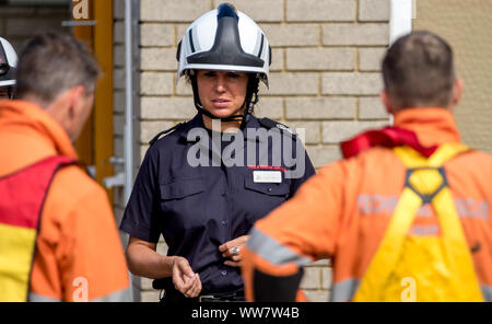 Lewes, Sussex, UK. 13 Sep, 2019. Sussex und Kent Feuerwehr und Rettungsdienste gemeinsame Ausbildung Übung in Lewes: Kredit. Credit: Alan Fraser/Alamy leben Nachrichten Stockfoto