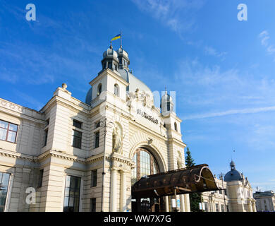 Lemberg (Lwiw, Lemberg): Hauptbahnhof Gebäude, Oblast Lwiw, Ukraine Stockfoto