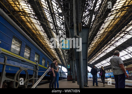 Lemberg (Lwiw, Lemberg): Hauptbahnhof Gebäude, in, Oblast Lwiw, Ukraine Zug Stockfoto