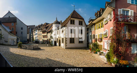 Historische Altstadt von Brugg im Kanton Aargau Stockfoto