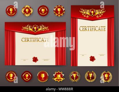 Der elegante Vorlagen von Zertifikat, Diplom Stock Vektor