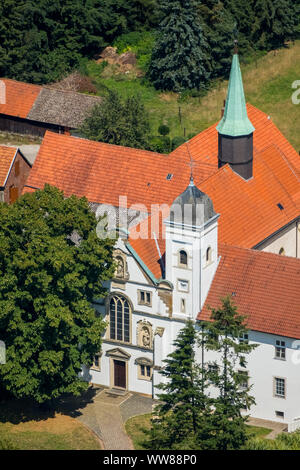 Luftaufnahme, Vinnenberg Abtei - Ort der geistlichen Erfahrungen, Landgasthof - zum kÃ¼hlen Grunde, Bever, State Forest Vinnenberger Busch, Warendorf, MÃ¼nsterland, Nordrhein-Westfalen, Deutschland, Europa Stockfoto