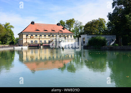 München, München, Wasserkraftwerk Isarwerk 3, Oberbayern, Bayern, Deutschland Stockfoto