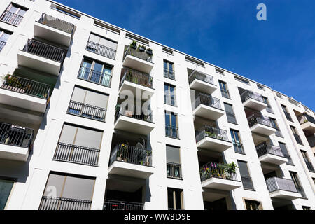 München, München, Wohngebäude Haus, Balkon, Oberbayern, Bayern, Deutschland Stockfoto