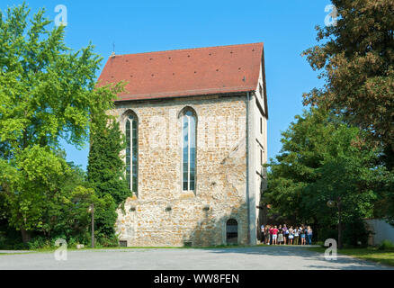 Deutschland, Baden-württemberg, Pfullingen, Klosterkirche des ehemaligen Kloster der Klarissen St. CÀ¤Cilien, gegründet 1250, Frühgotische einschiffige Steinbruch Gebäude aus Stein, maßwerkfenster Stockfoto