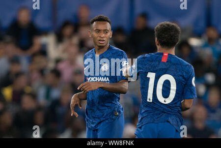 London, Großbritannien. 13 Sep, 2019. Thierno Ballo von Chelsea in der Premier League 2 Match zwischen Chelsea U23 und Brighton & Hove Albion unter 23 an der Stamford Bridge, London, England am 13. September 2019. Foto von Andy Rowland. Credit: PRiME Media Images/Alamy leben Nachrichten Stockfoto