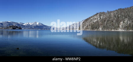 Blick auf Sankt Wolfgang über den Wolfgangsee von Strobl, Salzkammergut, Salzburg (Bundesland), Österreich Stockfoto