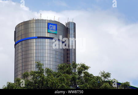 Detroit, Michigan, USA. Juli 31, 2019. Die General Motors World Headquarters Büro ist in Detroit Renaissance Center gesehen. Credit: Paul Hennessy/SOPA Images/ZUMA Draht/Alamy leben Nachrichten Stockfoto