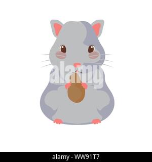 Kleine hamster Grau mit weissem Hintergrund Vector Illustration Design Stock Vektor