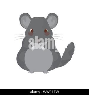Kleine hamster Grau mit weissem Hintergrund Vector Illustration Design Stock Vektor