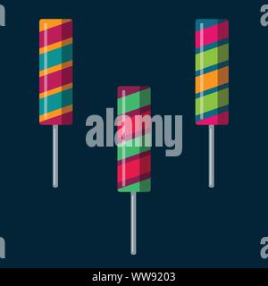Süße twisted Candy mit Stick Vector Illustration Stock Vektor