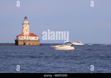 Chicago Hafen Leuchtturm am Lake Michigan, USA Stockfoto