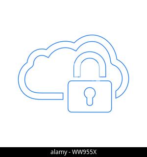 Schönes Design und voll editierbar Cloud, Daten, Sicherheit, Schutz Symbol für kommerzielle, Printmedien, Web oder jede Art von Design Projekten. Stock Vektor