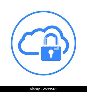 Schönes Design und voll editierbar Cloud, Daten, Sicherheit, Schutz Symbol für kommerzielle, Printmedien, Web oder jede Art von Design Projekten. Stock Vektor
