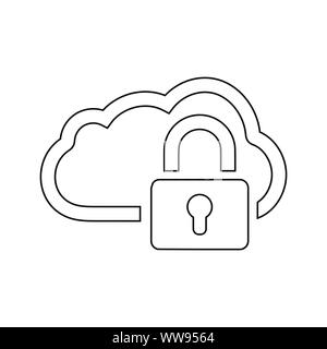 Schönes Design und voll editierbar Cloud, Daten, Sicherheit, Schutz Symbol für kommerzielle, Printmedien, Web oder jede Art von Design Projekten. Stock Vektor