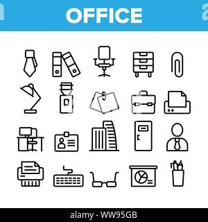 Office Job Sammlung Elemente Vector Icons einstellen Stock Vektor