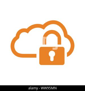 Schönes Design und voll editierbar Cloud, Daten, Sicherheit, Schutz Symbol für kommerzielle, Printmedien, Web oder jede Art von Design Projekten. Stock Vektor