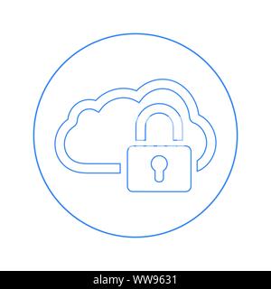 Schönes Design und voll editierbar Cloud, Daten, Sicherheit, Schutz Symbol für kommerzielle, Printmedien, Web oder jede Art von Design Projekten. Stock Vektor