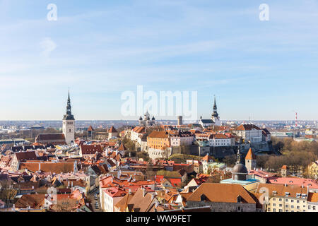 Panoramablick auf die Stadt Blick auf die Altstadt von Tallinn, Hauptstadt von Estland Stockfoto