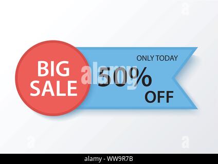 Vector Illustration big Verkauf 50% Rabatt Produkt Stock Vektor