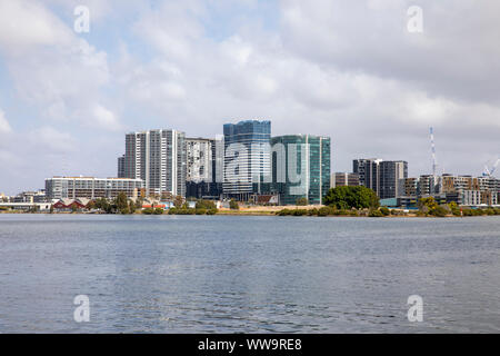 Wentworth Punkt Sydney, high rise apartment Gebäude in diesem Vorort von Sydney, Australien Stockfoto