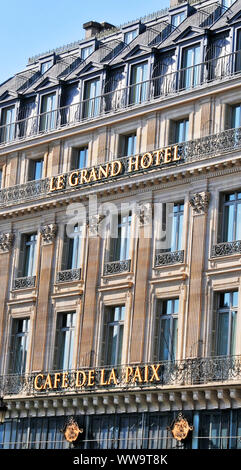 Le Grand Hotel und Café de la Paix, Paris, Frankreich Stockfoto