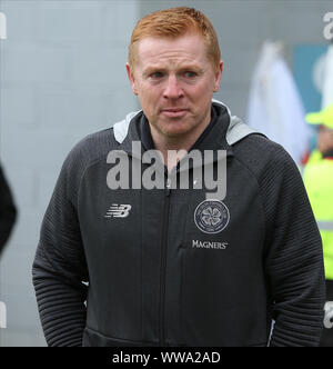 Hamilton, South Lanarkshire, Schottland, UK. Hamilton, Schottland, Großbritannien. 14 Sep, 2019. 14. September 2019; Neue Douglas Park, Hamilton, South Lanarkshire, Schottland, Scottish Premier League, Hamilton akademischen Fußball-Verein gegen Celtic Football Club; Keltischer Manager Neil Lennon kommt für die match-redaktionelle Verwendung Credit: Aktion Plus Sport Bilder/Alamy Live News Credit: Aktion Plus Sport Bilder/Alamy leben Nachrichten Stockfoto