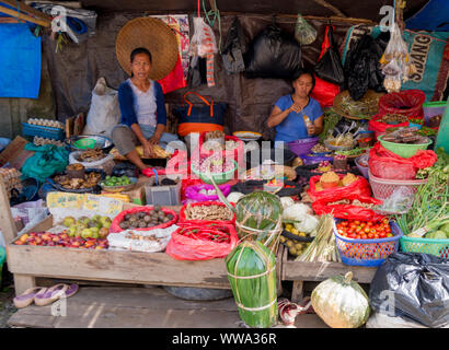 Obst & Gemüse, Markt, Rantepao, Sulawesi, Indonesien Stockfoto