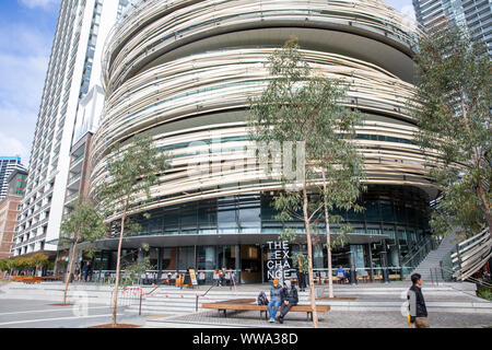 Sydney Architektur, Liebling Platz und der Exchange Gebäude mit Bibliothek und des Büros von Kengo Kuma, Sydney, Australien entwickelt Stockfoto