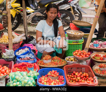 Obst & Gemüse, Markt, Rantepao, Sulawesi, Indonesien, 2014 Stockfoto