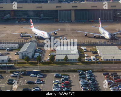 British Airways Flugzeuge am Flughafen London Heathrow Stockfoto